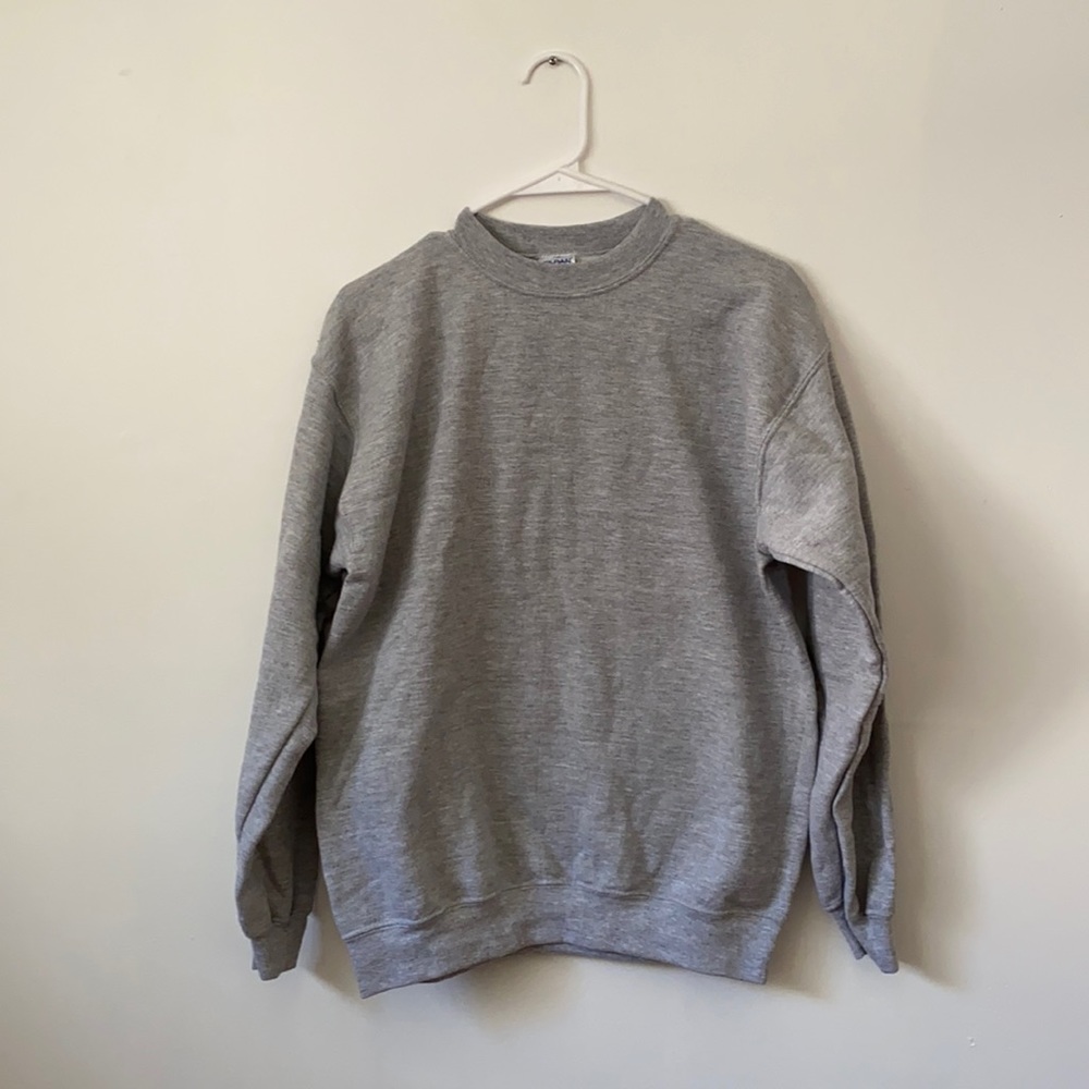 New Grey Gildan Crew Neck Sweatshirt